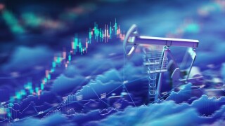 Oil pumpjacks with financial charts
