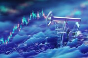 Oil pumpjacks with financial charts
