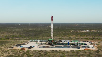 Aerial Shot of a Gas Well in Texas on Sunny Day