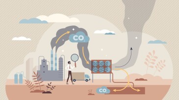 Carbon capture as CO2 reducing with emissions utilization tiny person concept