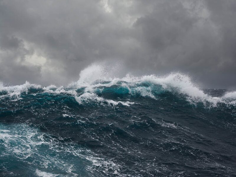 stormy weather on the ocean