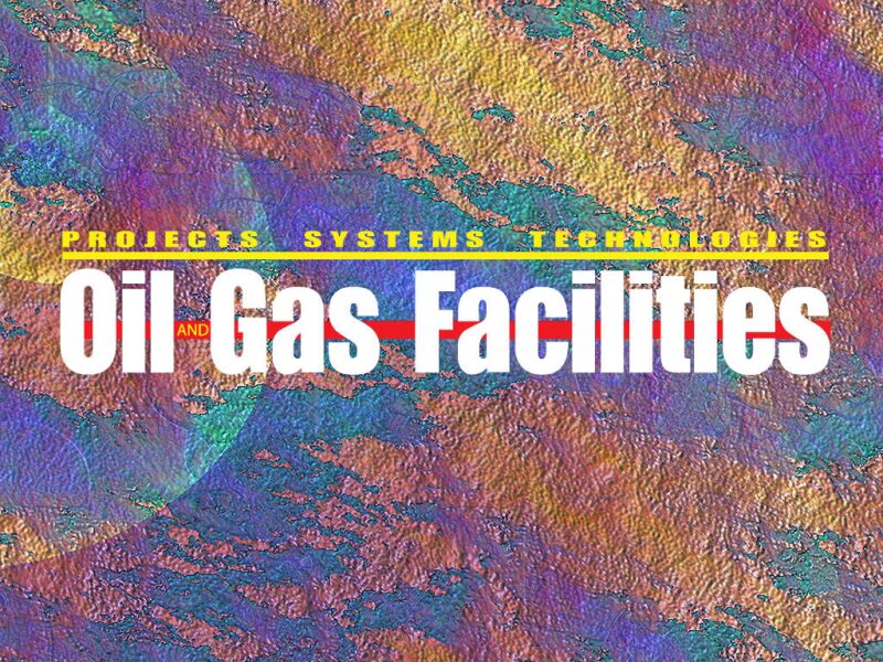 Oil and Gas Facilities logo on abstract background