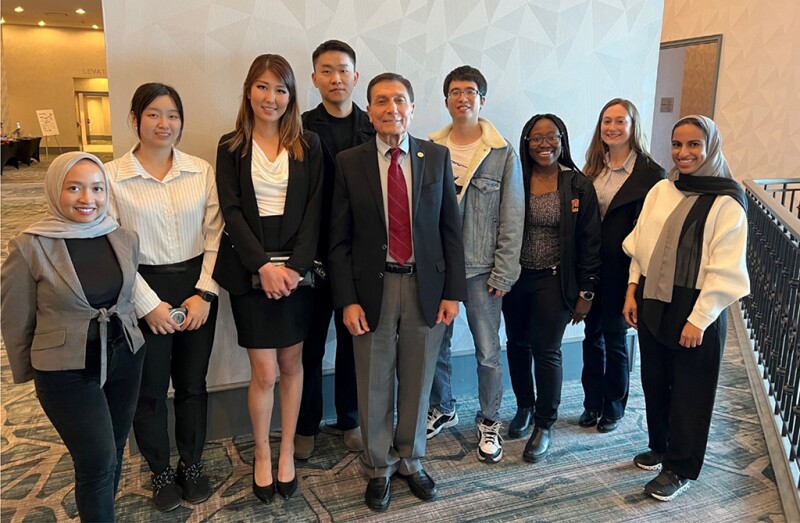 Med Kamal, 2023 SPE President, with participants in the Western Regional Student Paper Contest.