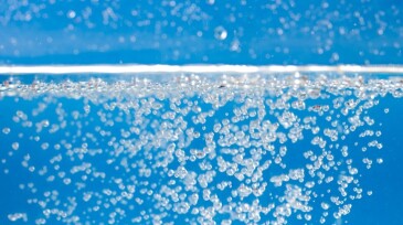 Air Bubbles Below Water Surface
