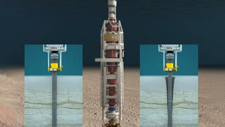 Illustration of soil and cement support around an unsupported conductor. 