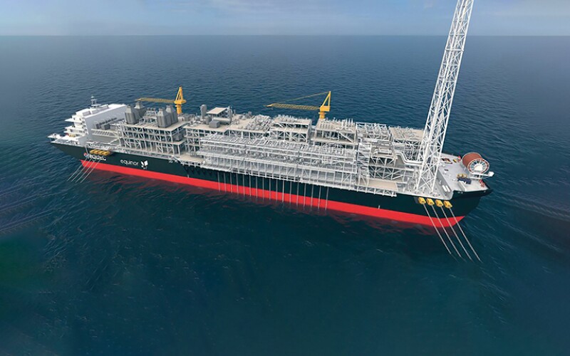 illustration showing Equinor’s floating production, storage, and offloading vessel