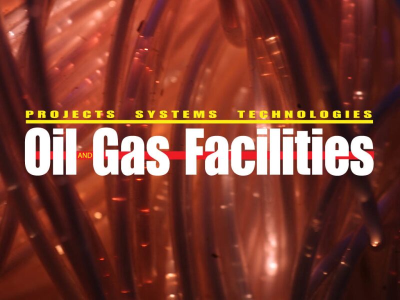 Oil and Gas Facilities logo on abstract background
