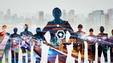 Global communication network concept. Leadership of business. Teamwork. Management strategy.