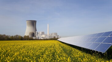 Nuclear plant and solar panels