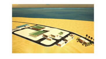 3D visualization of the Abu Ali hatchery facility and supporting facilities.