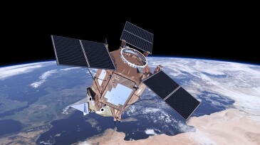 Visualization of TROPOMI in flight.