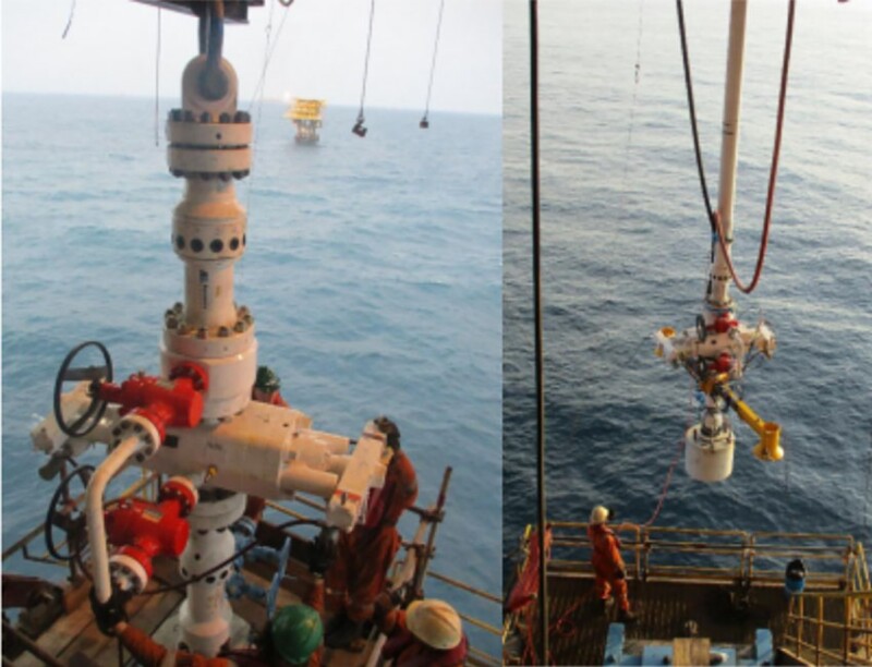 A subsea intervention system equipped with a lightweight shut-in device that enables lower-cost operations to restore production in shut-in wells. Source: Aquaterra Energy/SPE 226778.