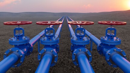 oil or gas transportation with blue gas or pipe line valves