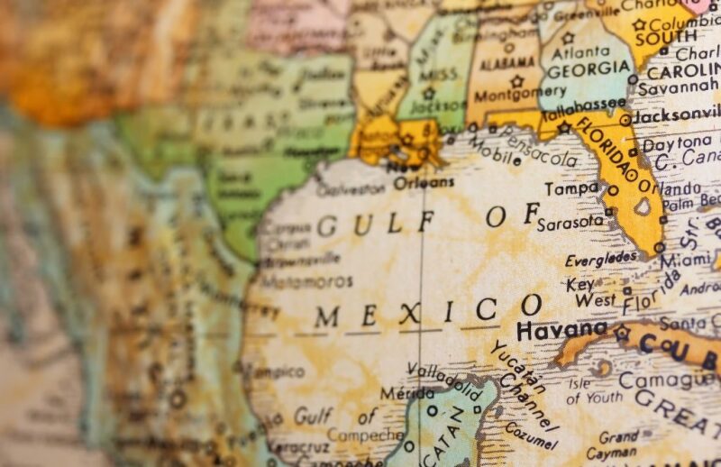 Map of Gulf of Mexico