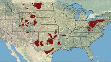 US watersheds with hydraulically fractured well exposure.