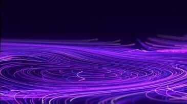 Flow of particles. Big data visualization. Digital technology wave. Futuristic cyberspace. Abstract cyber security background. 3D rendering.