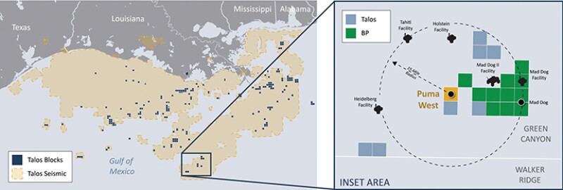 Map of the Puma West discovery in the deepwater US Gulf.