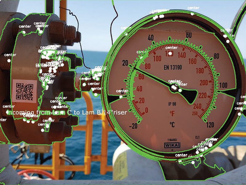 Image showing areas for data capture from analog gauges