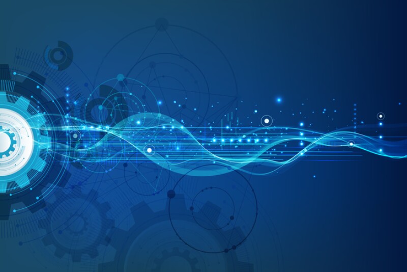 Abstract gear connecting technology of science design background.