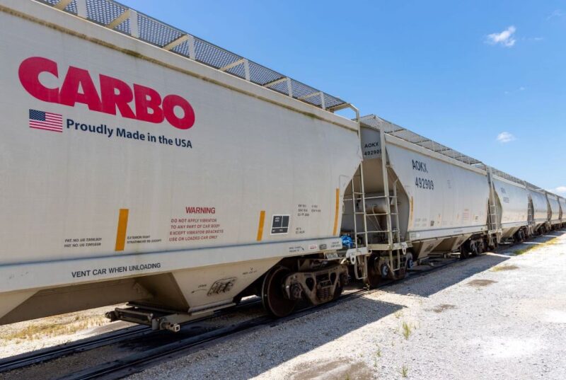 Rail car with Carbo Ceramics logo