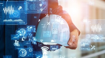 Industrial technology concept. Communication network. INDUSTRY 4.0. Factory automation.