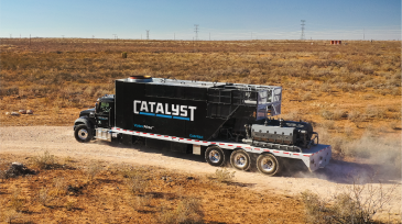 Catalyst fracturing truck