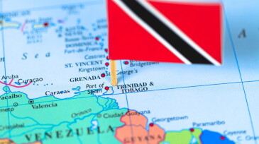 Map and flag of Trinidad &amp; Tobago
