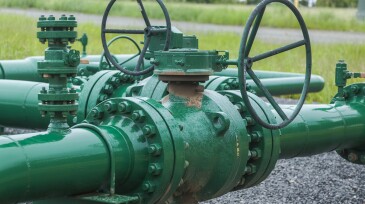 Gas valves on a natural gas pipeline.