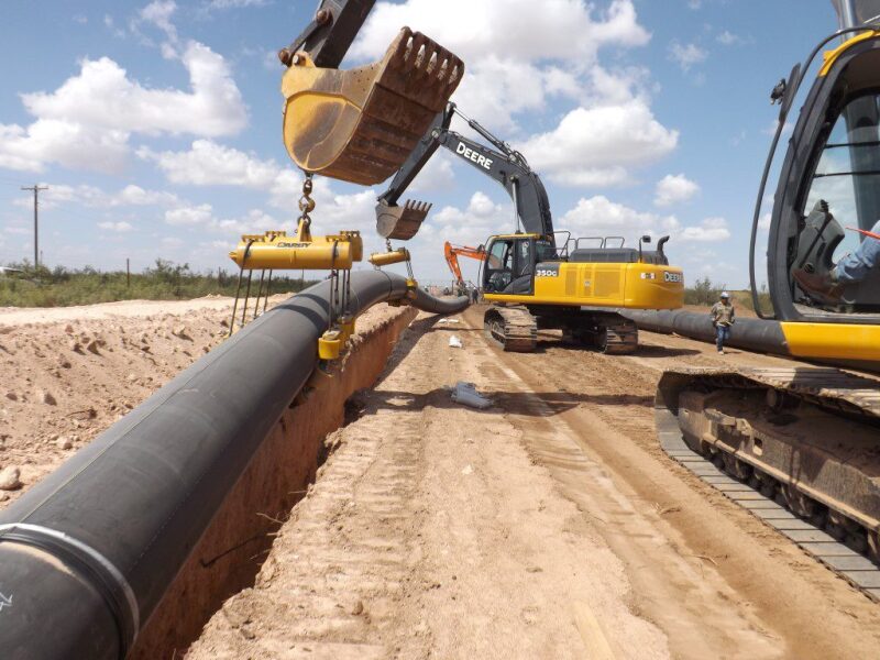 Water pipeline under construction