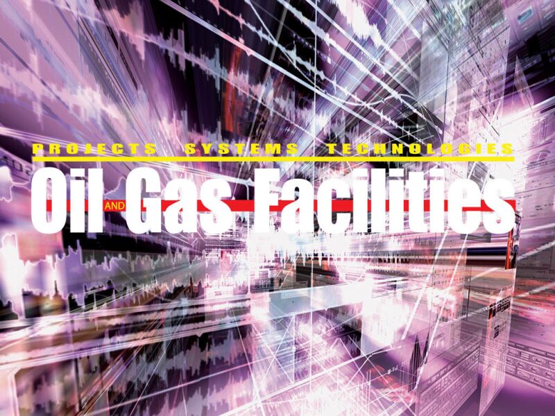Oil and Gas Facilities logo on abstract background