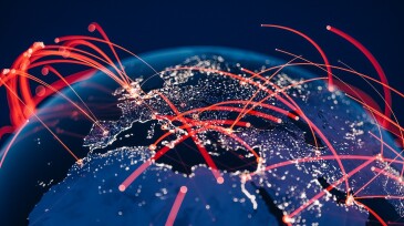 Global Communication Network (World Map Credits To NASA)