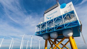 Hydrogen renewable offshore energy production - hydrogen h2 gas for clean electricity solar and windturbine facility