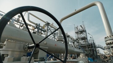 Construction of the pipeline at the Russian landfall has been completed. With both lines laid, equipment such as this ball valve is now being commissioned.