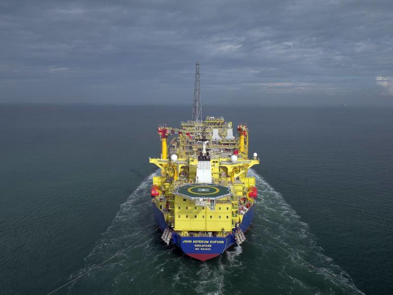 The FPSO John Agyekum Kufuor en route to Ghana in 2017