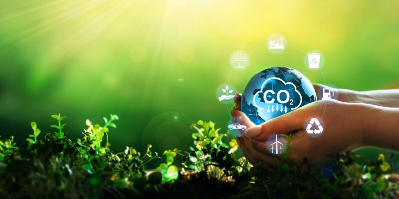 Reduce CO2 emission concept.