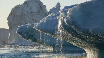 Iceberg melting in Disko Bay in Greenland
