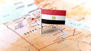 Egypt pinned on the map with flag