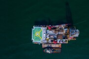 Aerial view oil rig