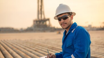 Oil and gas engineer at a Rig site