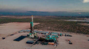 Drilling Rig Platform in Western New Mexico, West Texas, Oil And Gas Industry