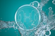 Abstract nano molecular structure. H2 hydrogen