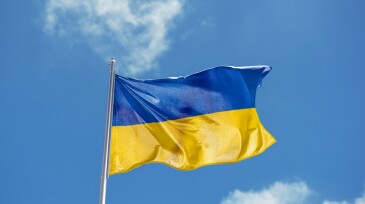 National state flag of Ukraine. Yellow-blue banner
