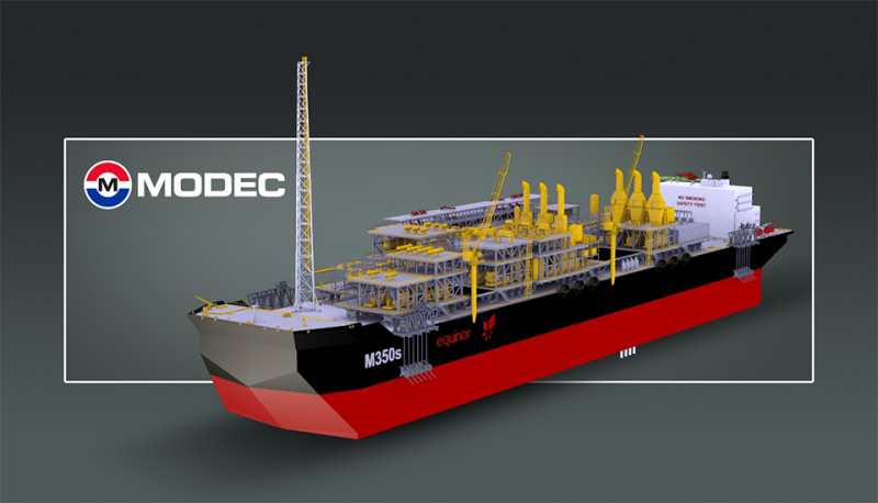 A rendering of the Bacalhau FPSO.