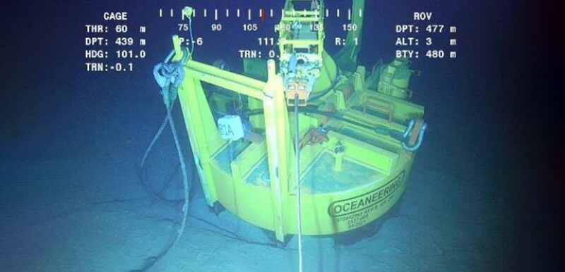 suction pile anchor installed on the seabed