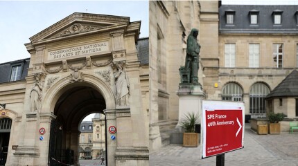 Entrance of Musée des Arts et Métiers to celebrate the 40th anniversary of SPE France.