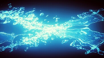 3d illustration of abstract blue waves and splashes