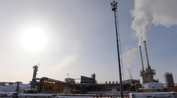 Above the Arctic Circle at Russia’s Kharyaga oil field.