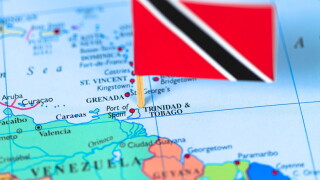 Map and flag of Trinidad &amp; Tobago