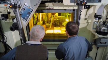 Nuclear energy research at Idaho National Laboratory’s Hot Fuel Examination Facility.