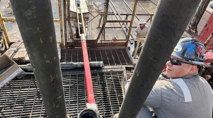 The WhaleShark gas and solids separator is made ready for installation in a well.